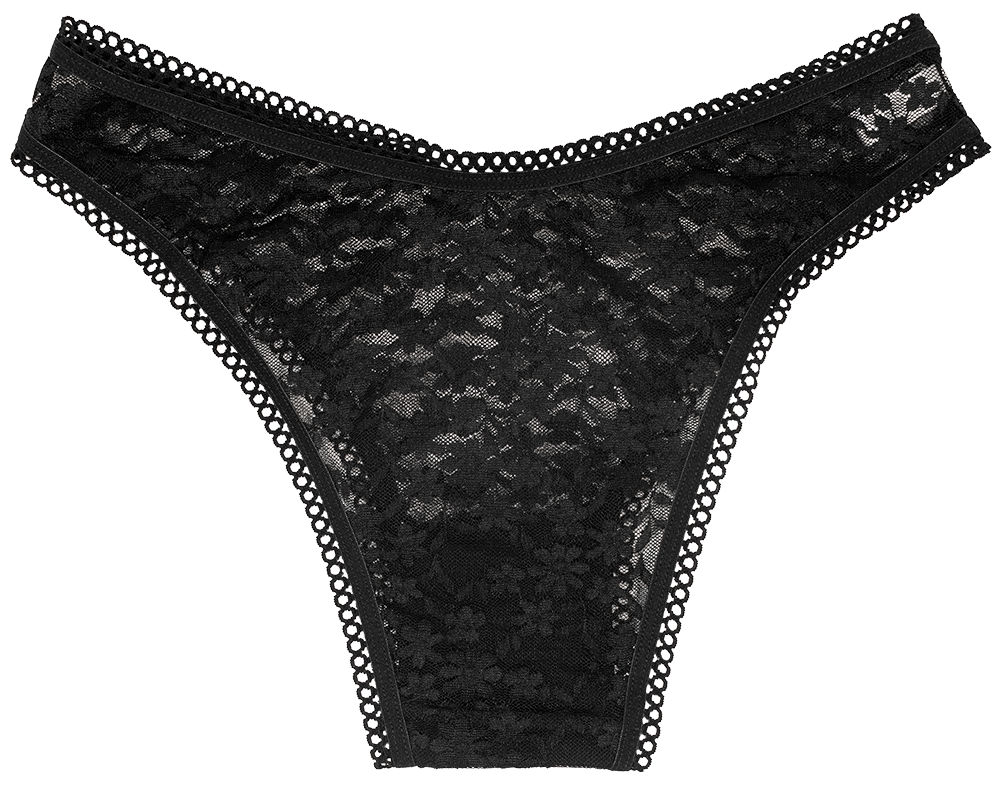 High Leg Daisy Lace Cheeky with Picot Trim - Last Chance