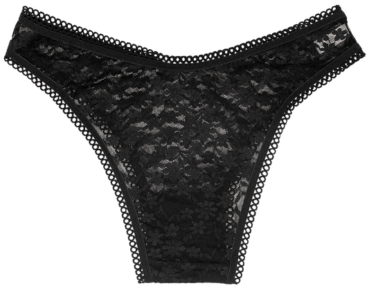 High Leg Daisy Lace Cheeky with Picot Trim - Last Chance