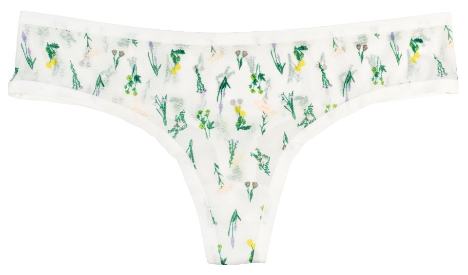 Sweet & Comfy White Mesh Thong