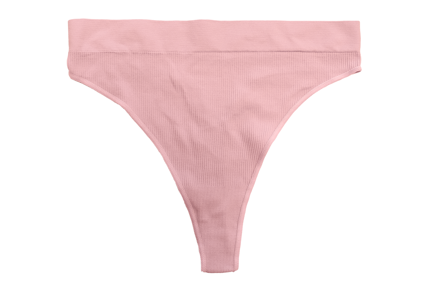 Seamless High Leg Ribbed Tag Free Thong