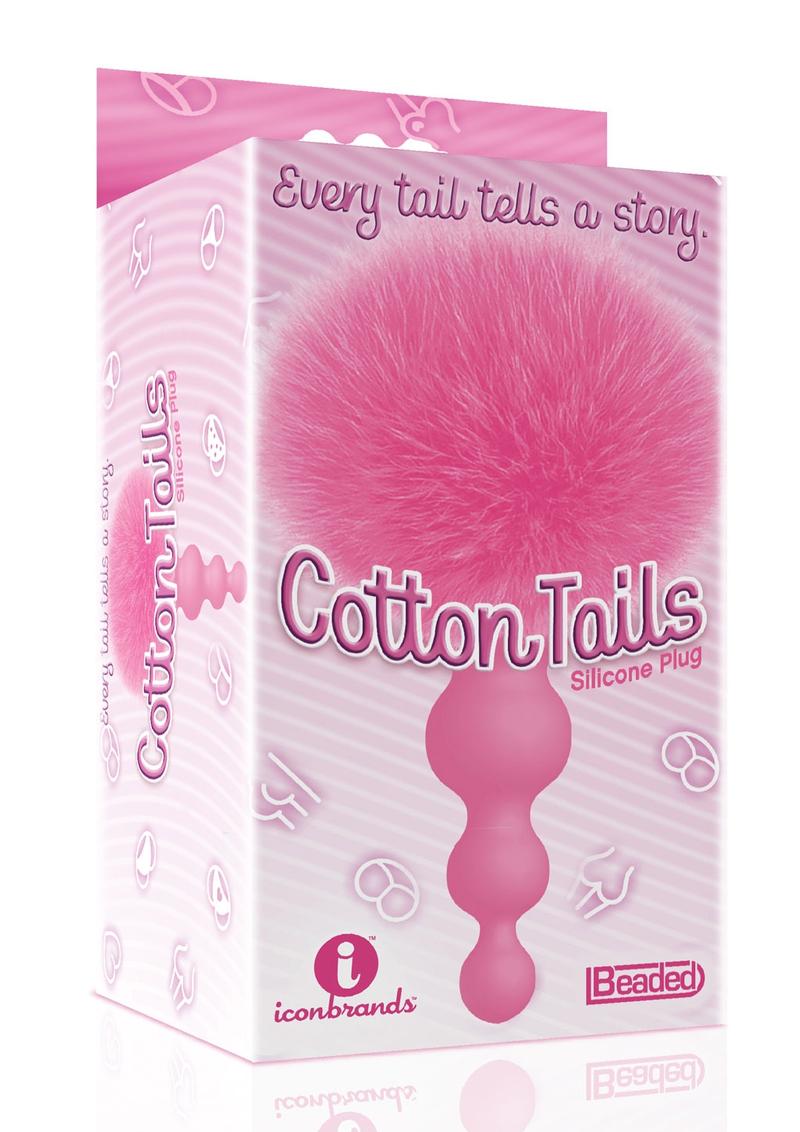 The 9’s Cotton Tails Silicone Beaded Bunny Tail Butt Plug