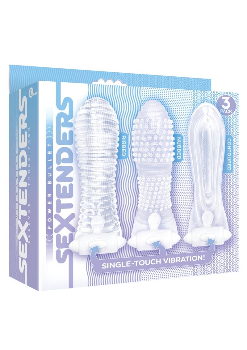 Vibrating Sextenders 3-Pack Ribbed - Nubbed and Contoured Sleeves