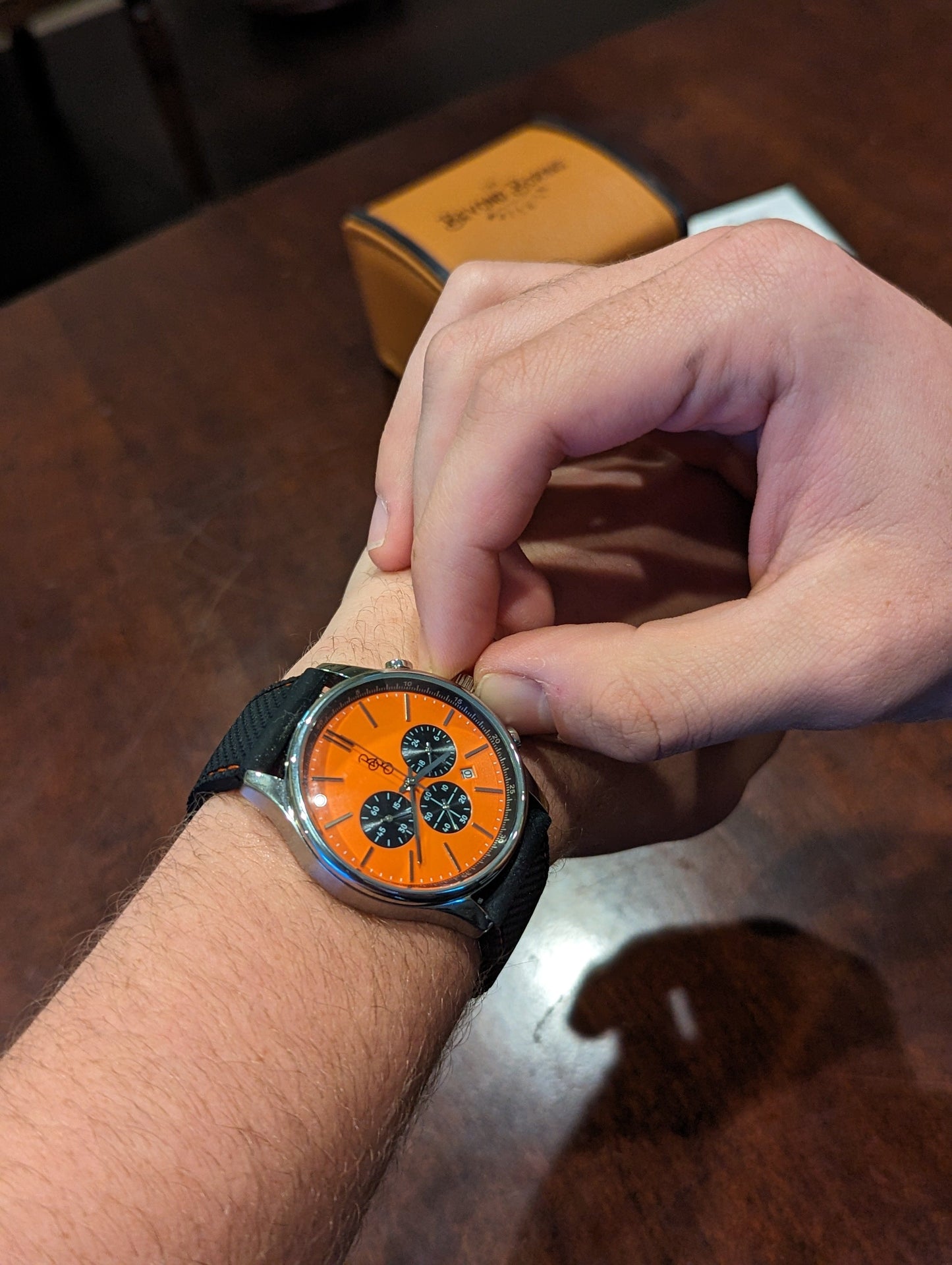 Orange and Black Chronograph