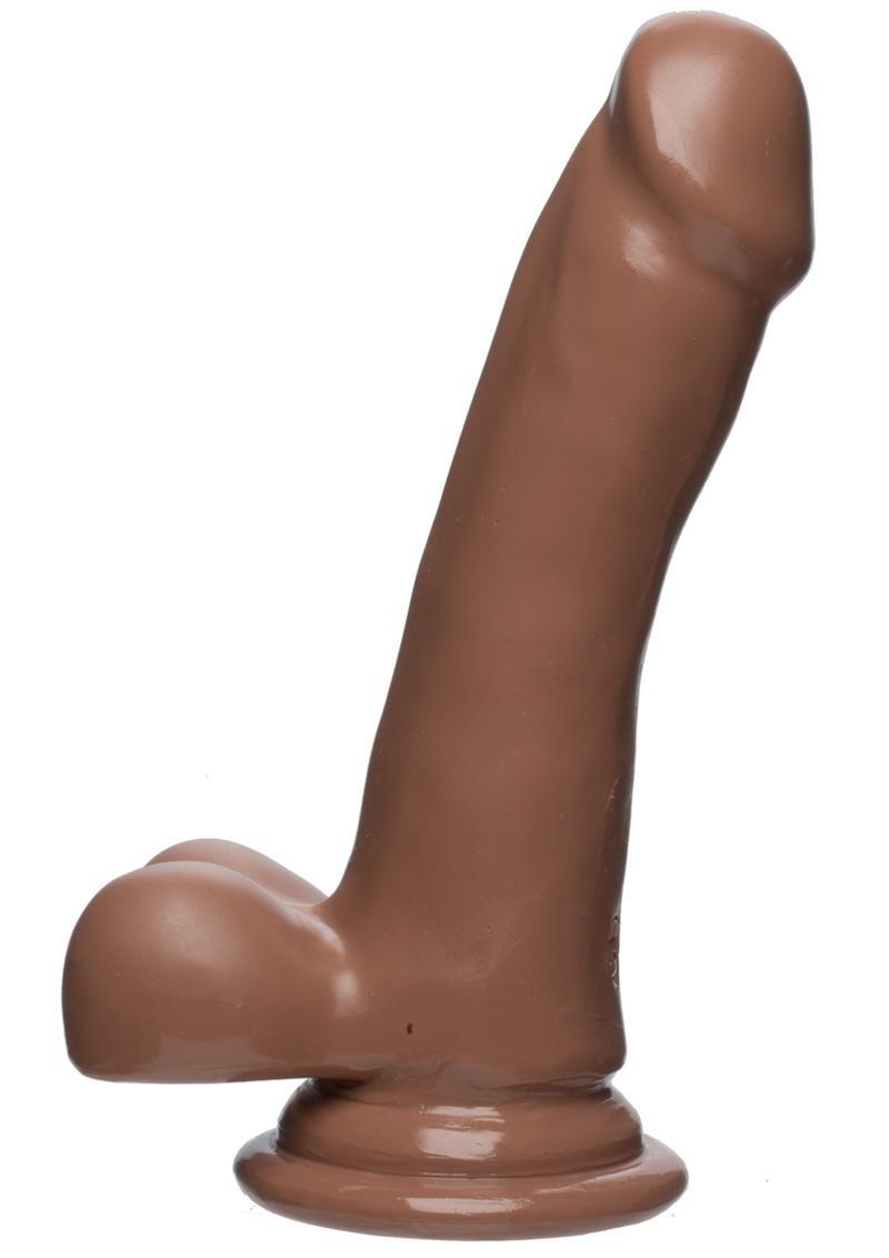 The D Slim D FirmSkyn 6 Inch Dildo with Balls Caramel