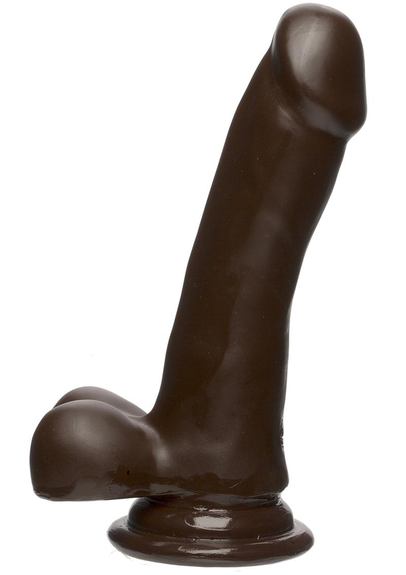 The D Slim D FirmSkyn 6 Inch Dildo with Balls Caramel