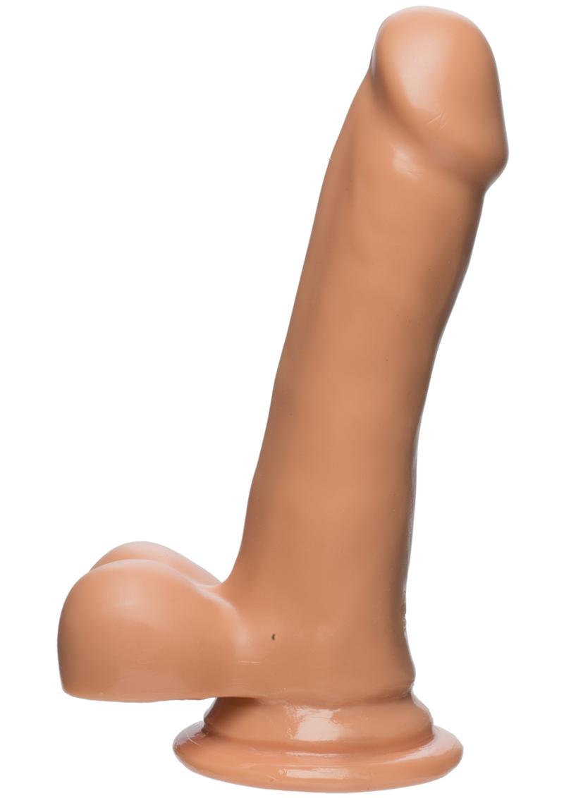The D Slim D FirmSkyn 6 Inch Dildo with Balls Caramel