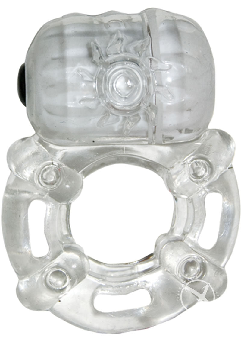 The Macho Crystal Collection Pulsating Erection Vibrating Cock Ring