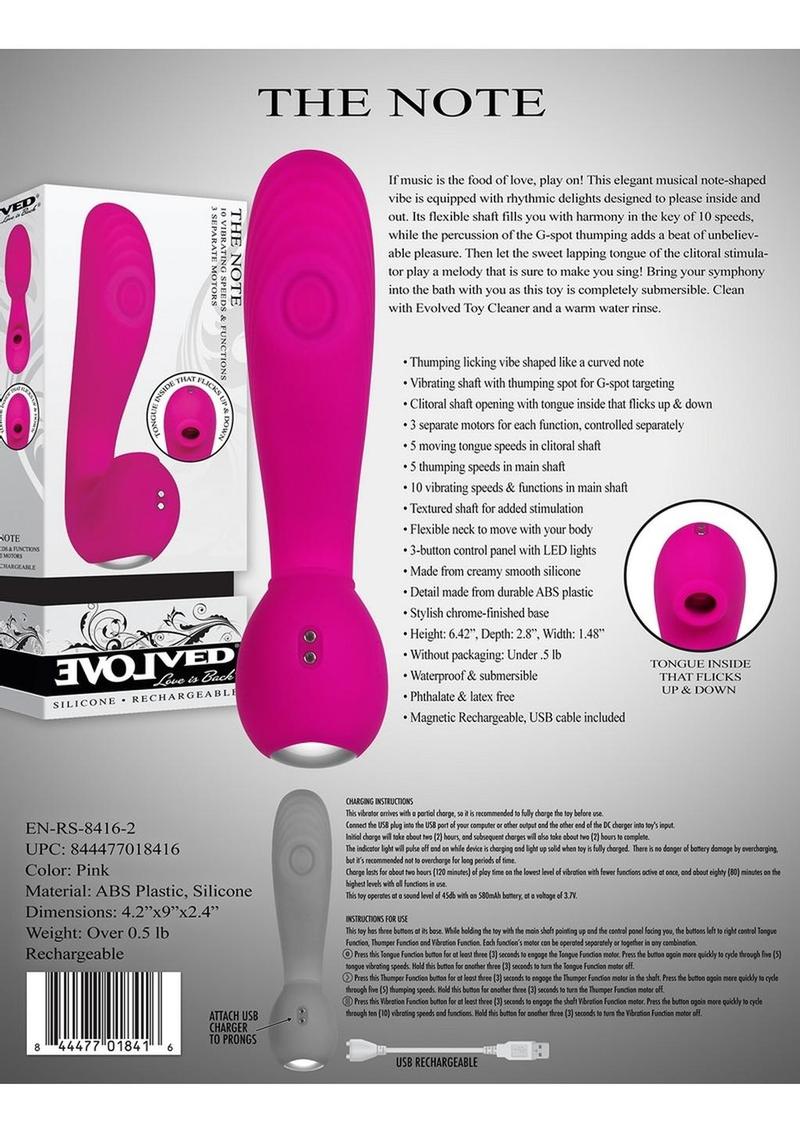 Evolved The Note Rechargeable Silicone G-Spot Stimulator Vibrator