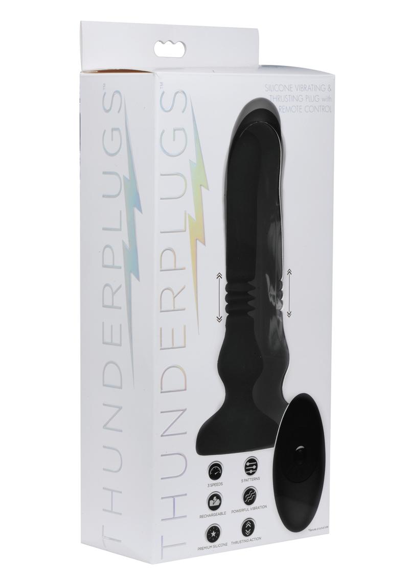 ThunderPlugs Silicone Vibrating And Thrusting Plug with Remote