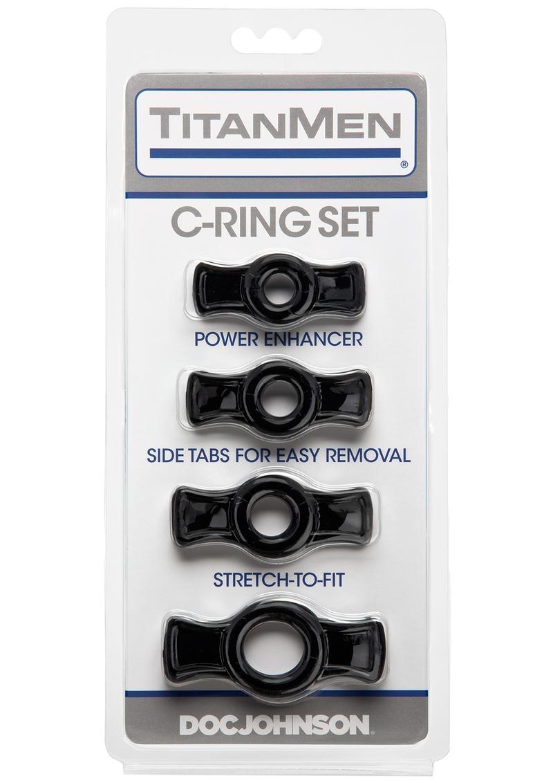 TitanMen C Ring Set Stretch-to-Fit Power Enhancers By Doc Johnson