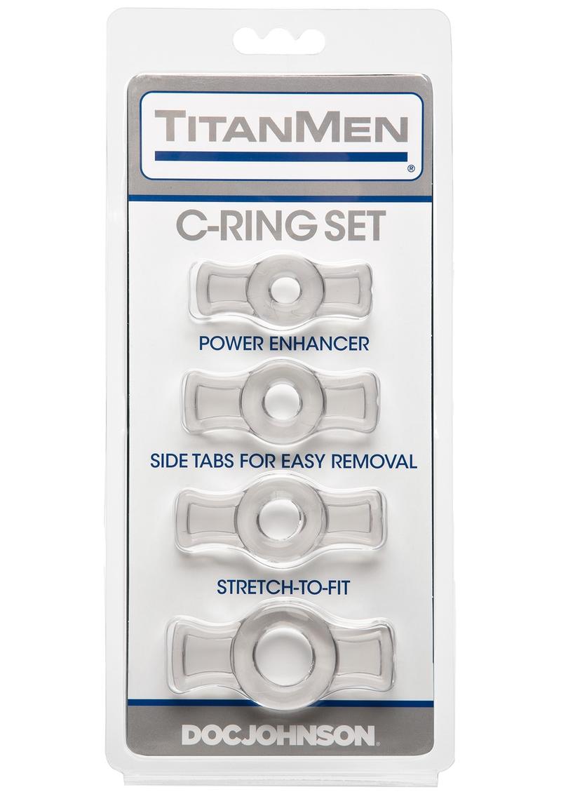 TitanMen C Ring Set Stretch-to-Fit Power Enhancers By Doc Johnson
