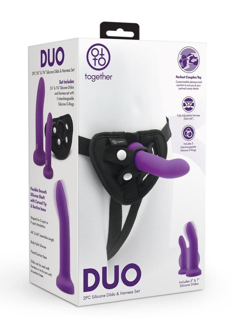 Together DUO Body Safe Silicone Dual Dildo And Harness Set