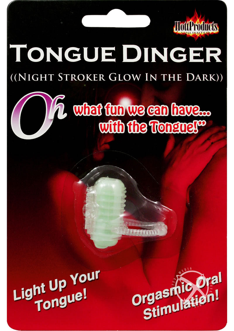 Tongue Dinger Night Stroker Vibrating Silicone Tongue Ring