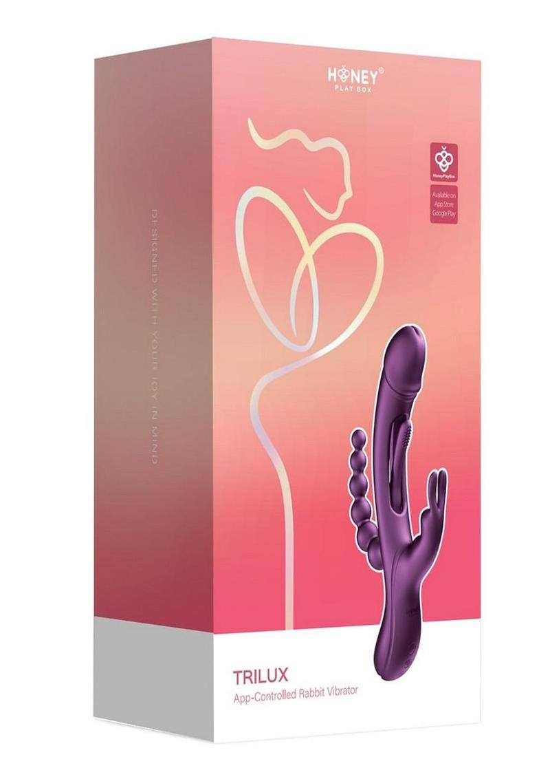 Trilux App-Controlled Silicone Rabbit Vibrator with Anal Beads