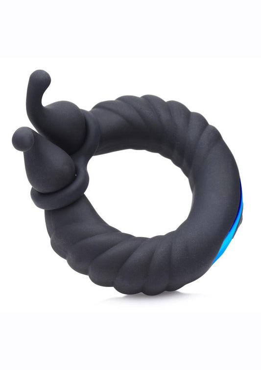 Trinity Vibes 10X Cock Cobra Dual Stim Waterproof Silicone Cock Ring