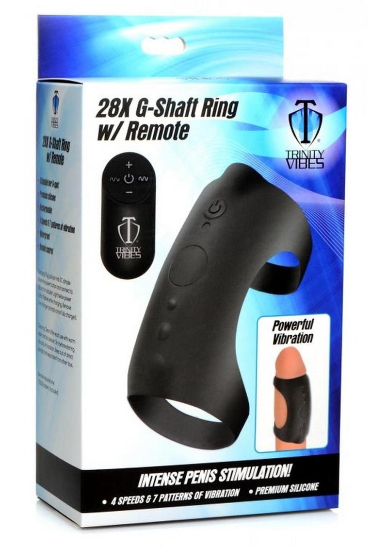 Trinity Vibes 28X G-Shaft Rechargeable Silicone Ring with Remote Control