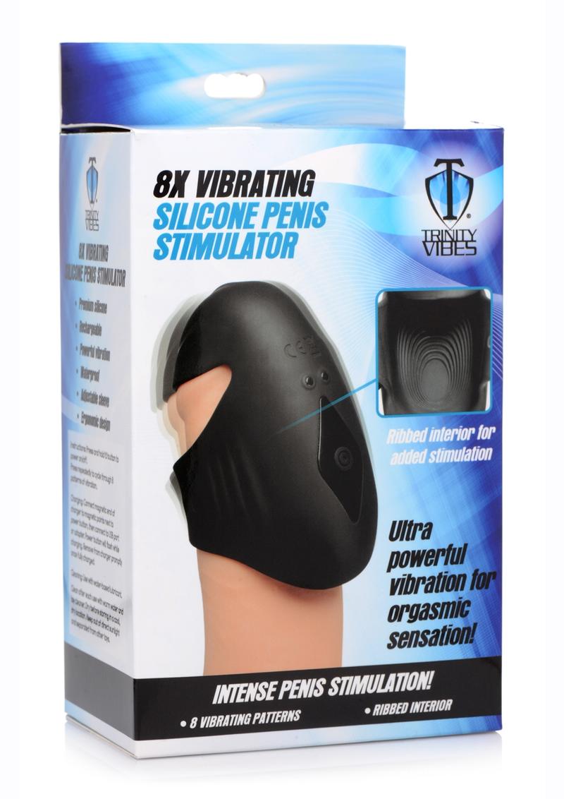 8X Vibrating Silicone Penis Stimulator Intense Pleasure for Men
