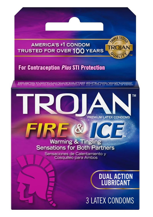 Trojan Fire And Ice Dual Action Warming And Tingling Condoms