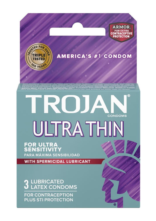 Trojan Ultra Thin Condoms with Spermicide for Extra Protection