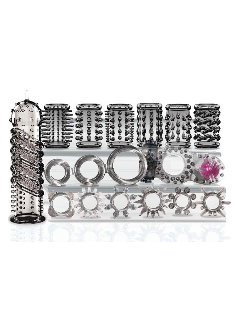 Try-Curious Cock Ring and Sleeve Set Multi-Style TPR Rings and Sleeves