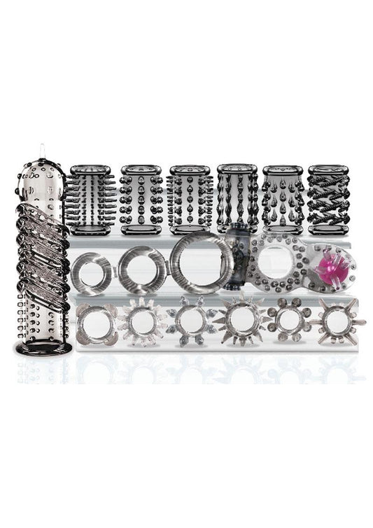 Try-Curious Cock Ring and Sleeve Set Multi-Style TPR Rings and Sleeves