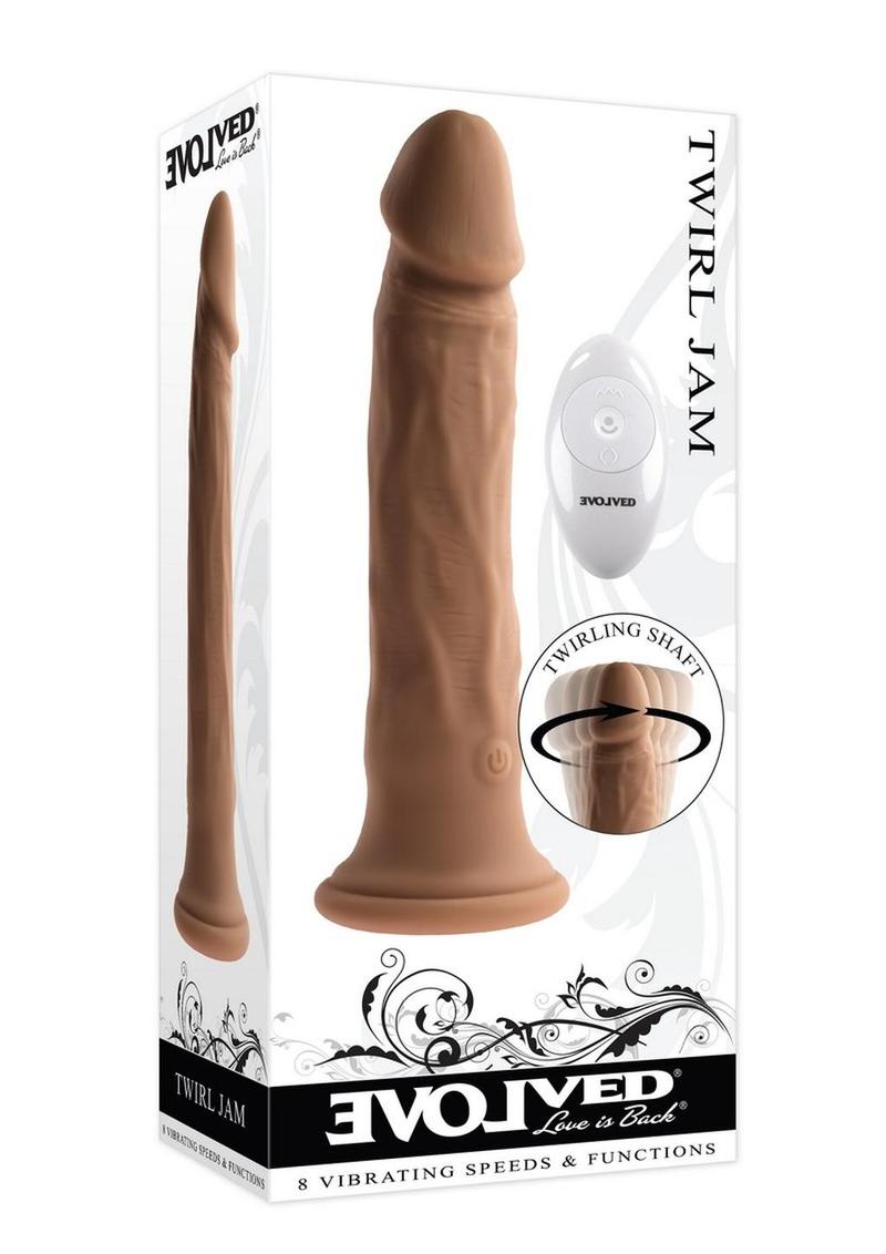 Evolved Twirl Jam Silicone Vibrating Dildo with Remote Control