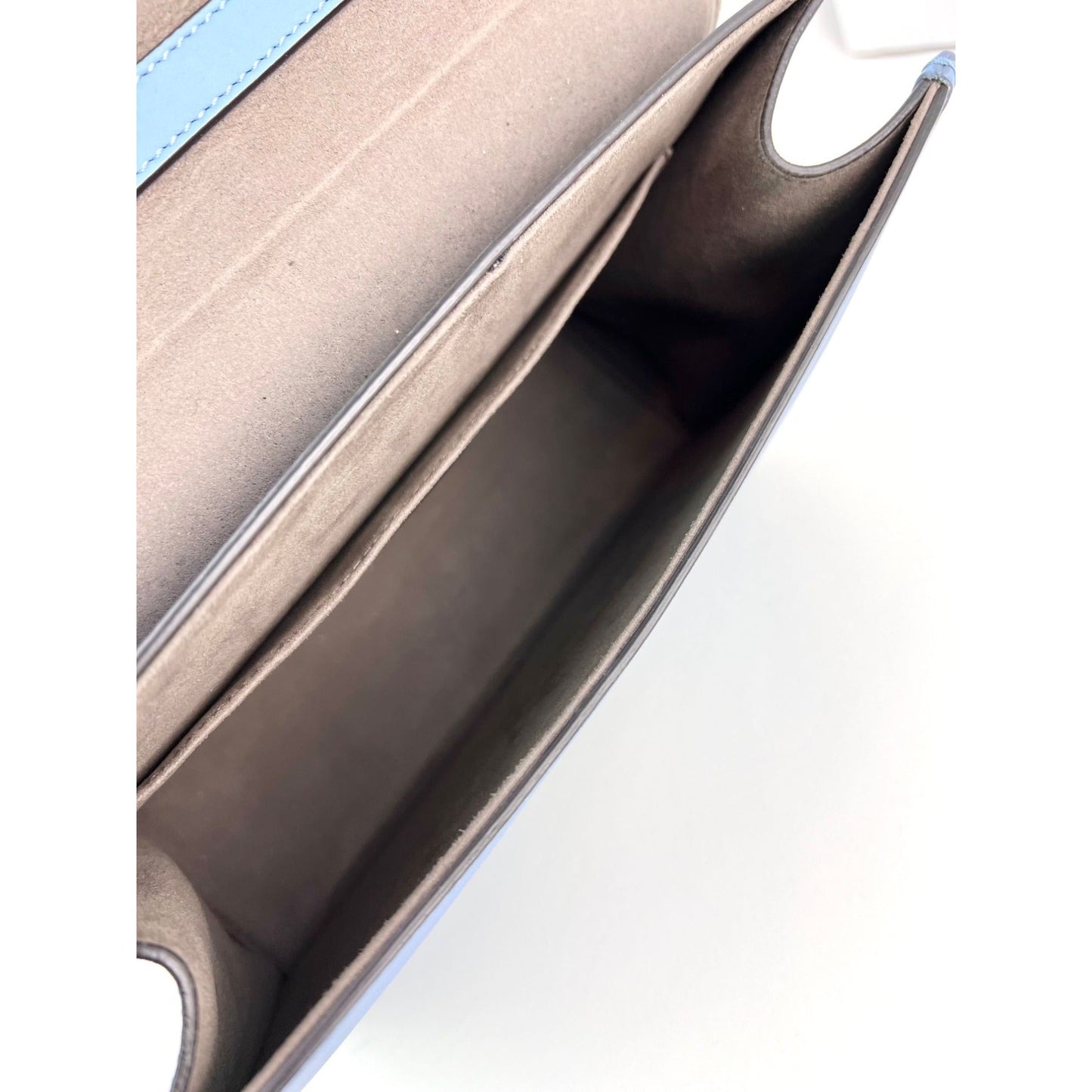 Fendi F Kan 1 Medium Blue Leather Shoulder Hand Bag