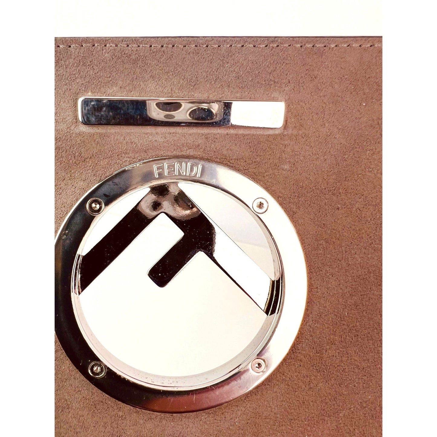 Fendi F Kan 1 Medium Blue Leather Shoulder Hand Bag