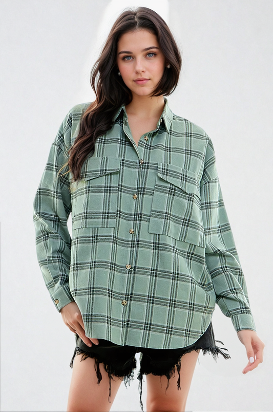 Plaid Serenity Shirt by FitKitty Culture™