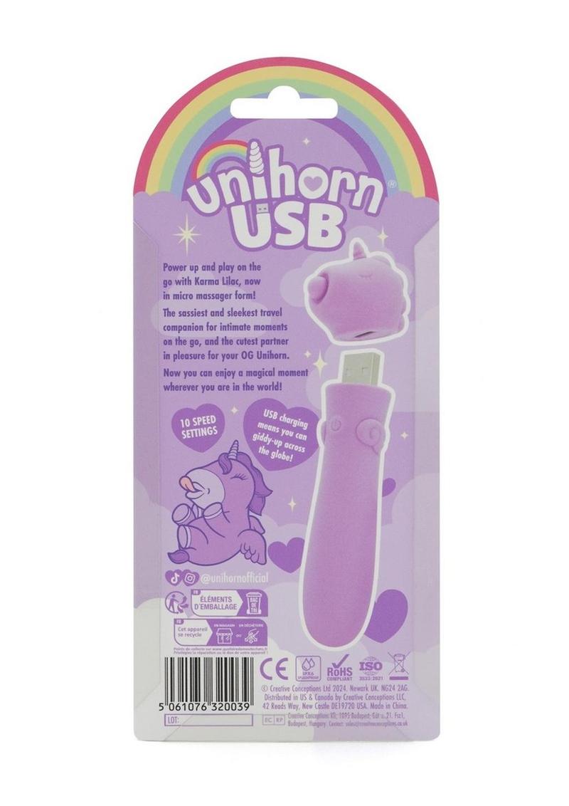 Karma Lilac Unicorn USB Bullet Massager
