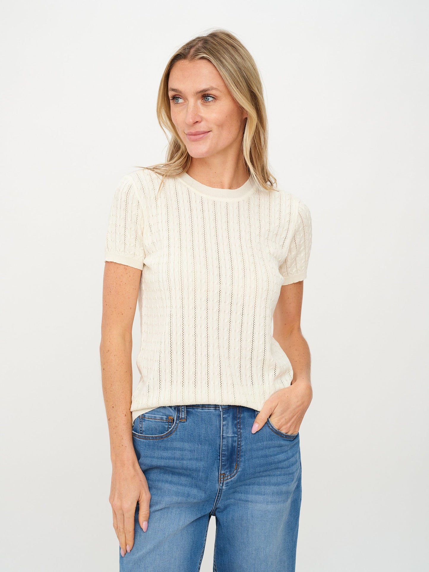 Natasha Cable Knit Ivory