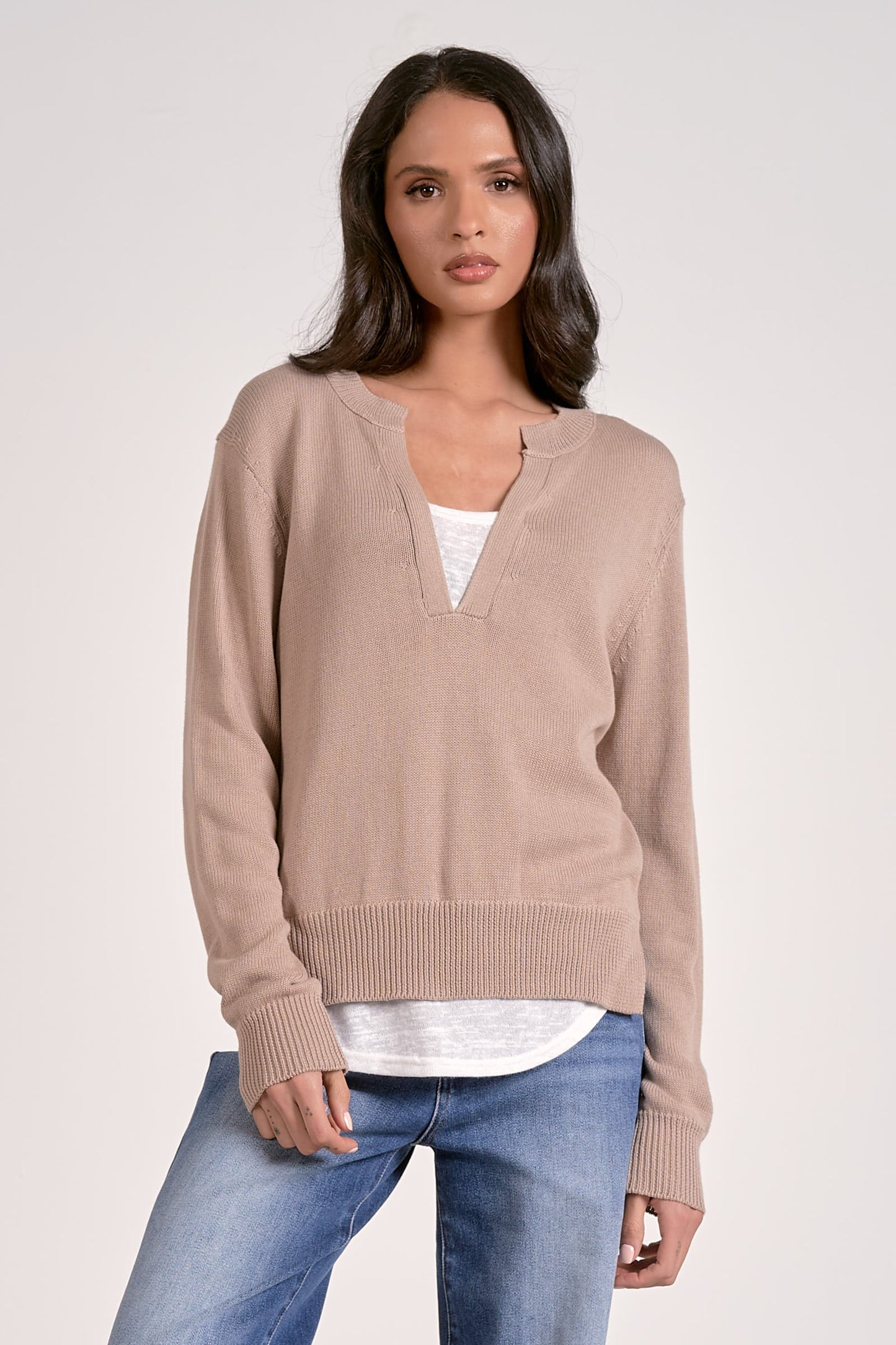 Oatmeal Twofer Sweater