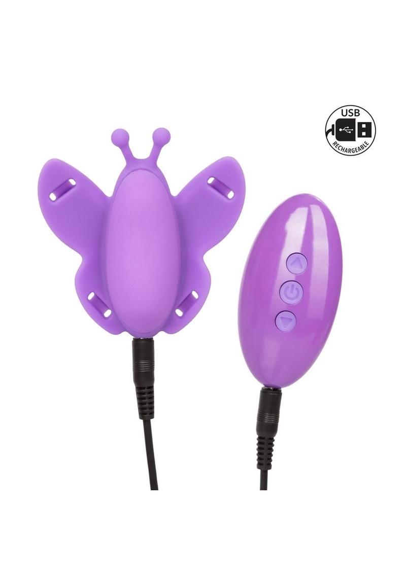 CalExotics Venus Butterfly USB Rechargeable Silicone Strap-On
