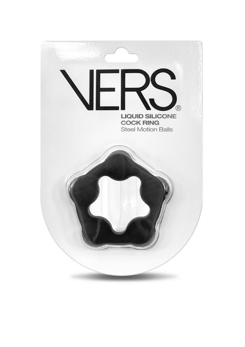 VERS Liquid Silicone Cock Ring With Steel Motion Balls