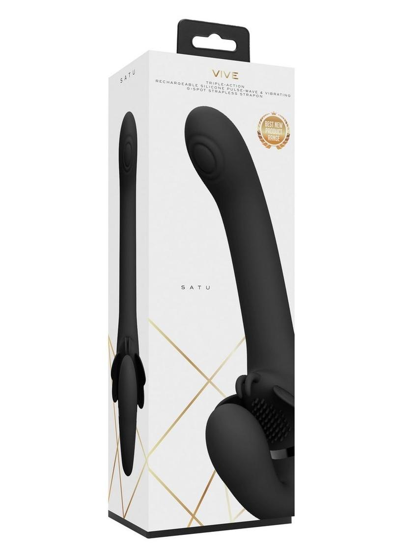 VIVE Satu Triple Action Rechargeable Silicone Strapless Strap-On