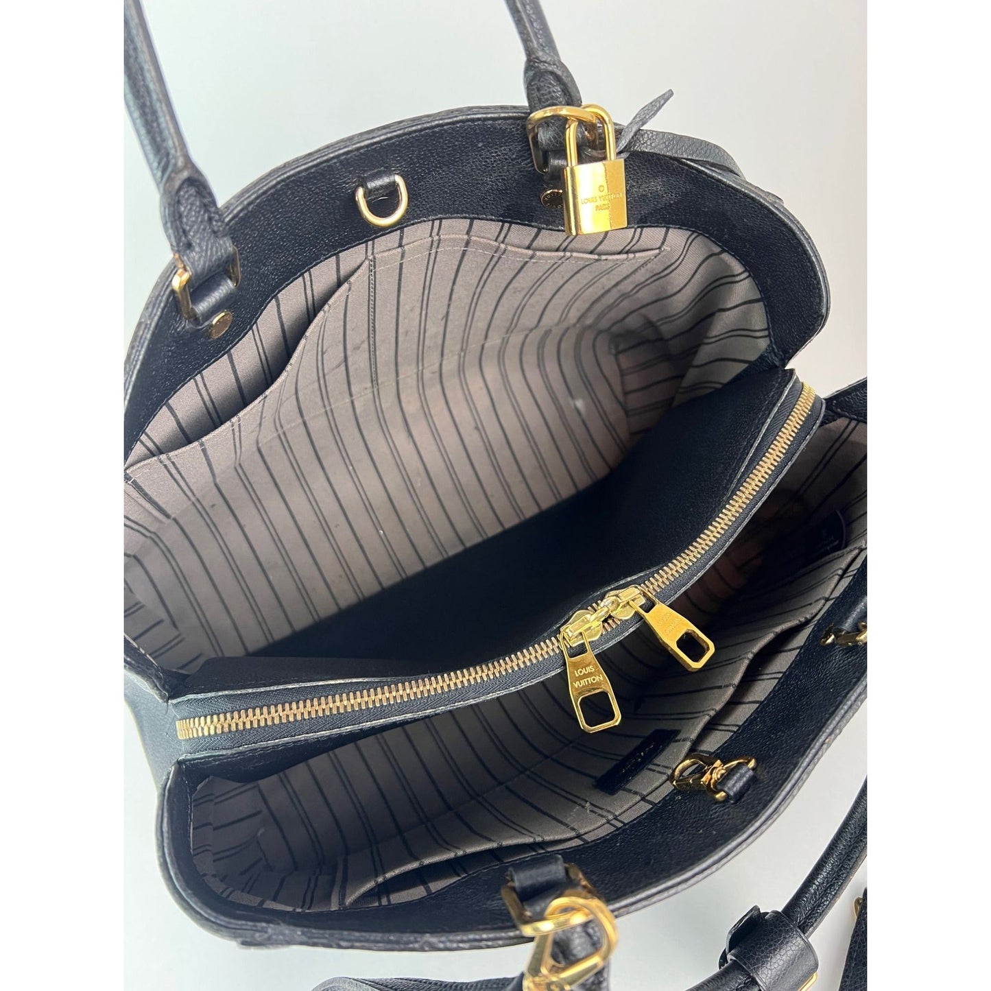 Louis Vuitton Montaigne GM Black Empriente Leather Shouder bag