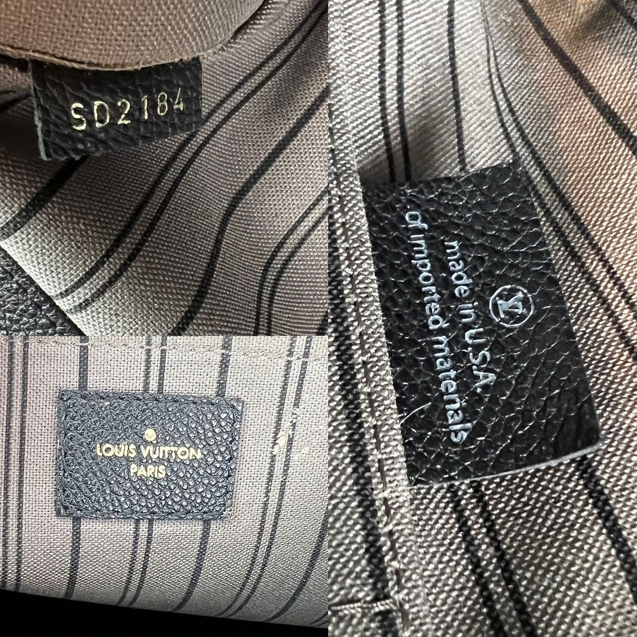 Sac à bandoulière Louis Vuitton Montaigne GM en cuir noir Empriente