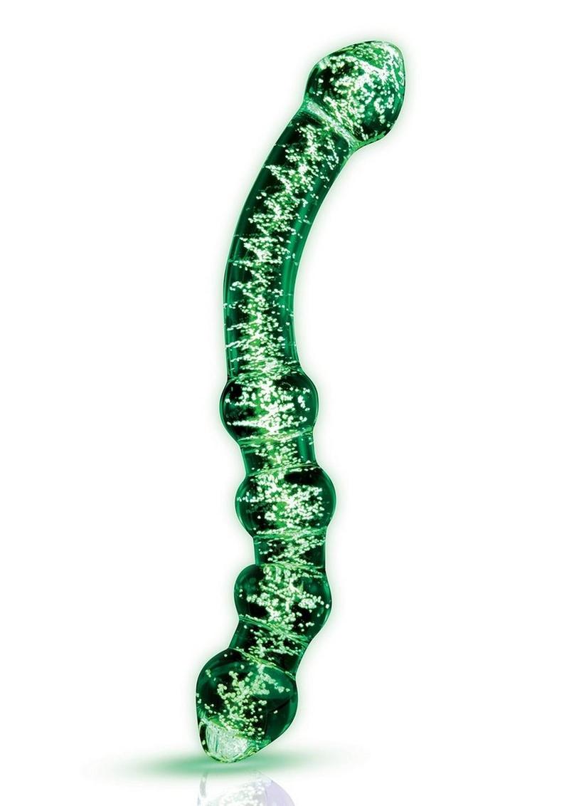 WhipSmart Glow in the Dark Dual Ended Beaded Glass Dildo