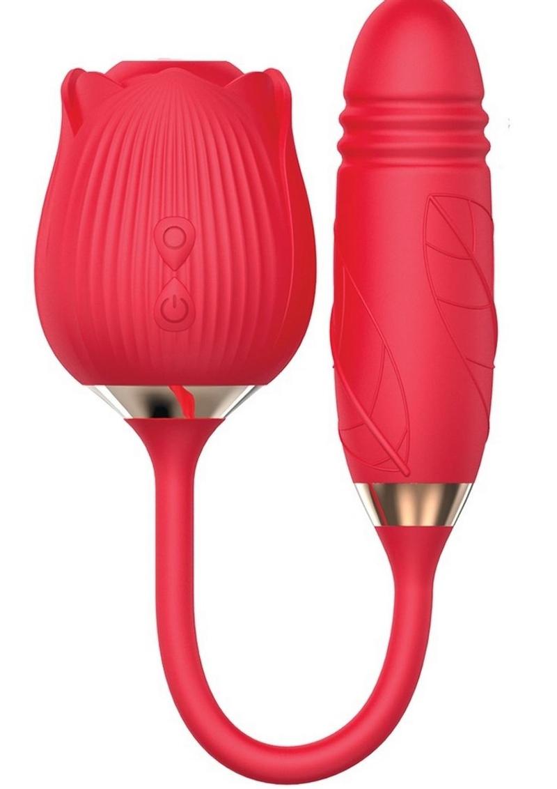 Wild Rose Suction Thruster Rechargeable Silicone Clitoral Stimulator