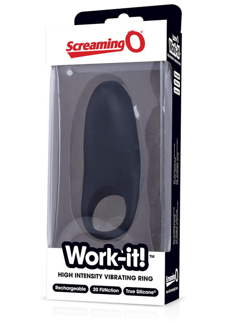 Screaming O Work-it! USB Rechargeable Silicone Vibrating C-Ring