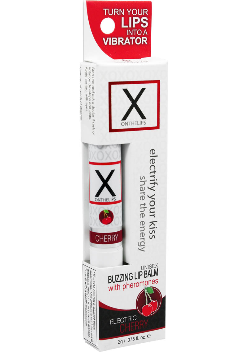 X On The Lips Electric Cherry Buzzing Lip Balm
