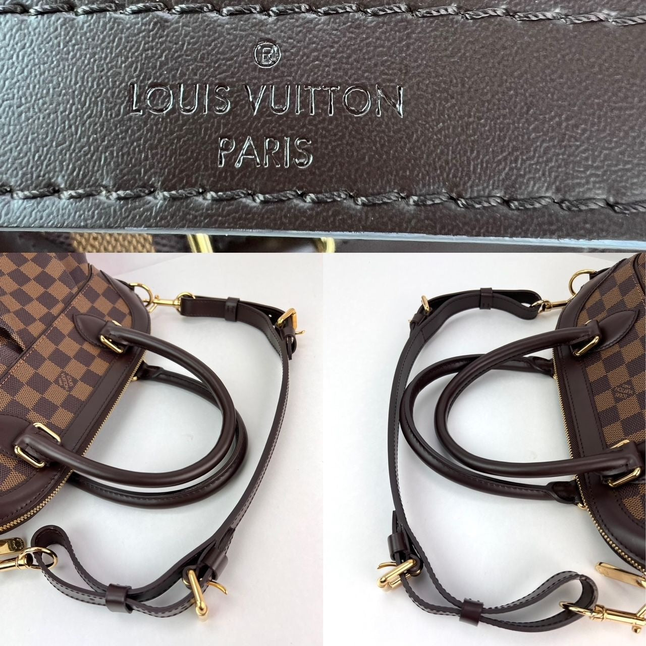 Louis Vuitton Trevi PM Damier Ebene Canvas Shoulder Hand Bag