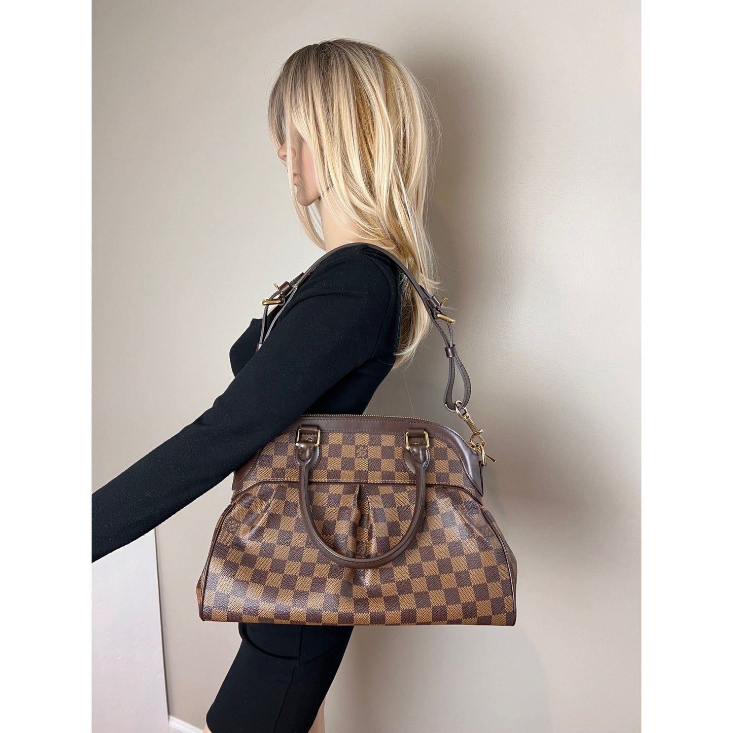 Louis Vuitton Trevi PM Damier Ebene Canvas Shoulder Hand Bag