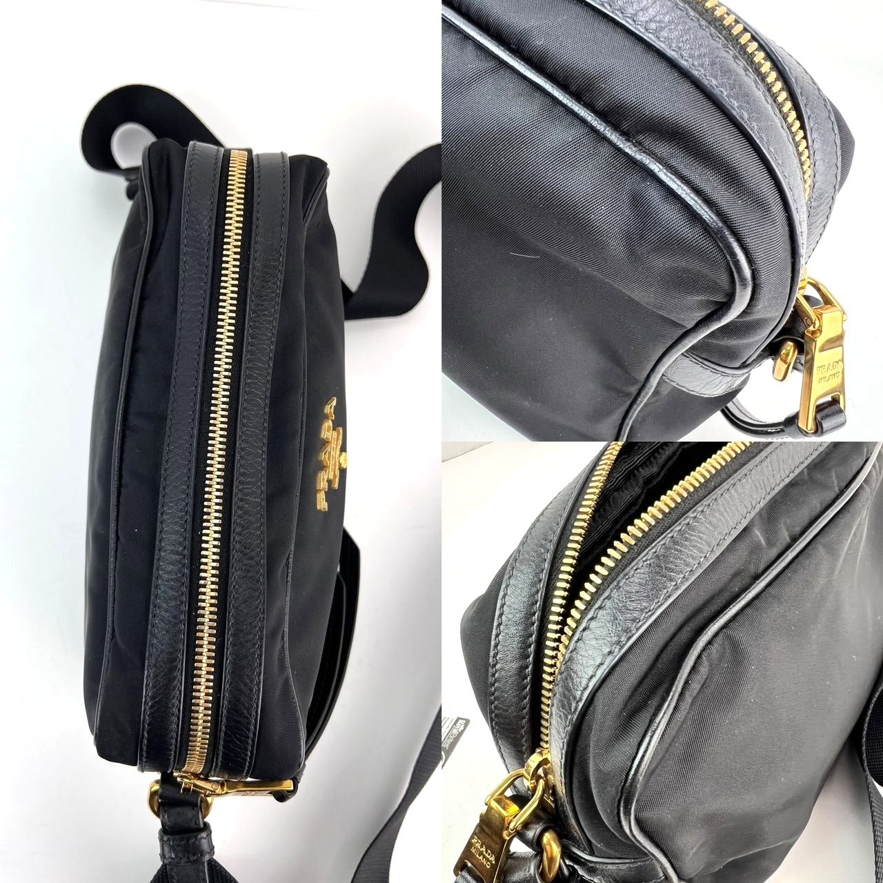 Prada Tessuto Nylon Bandoliera Black Crossbody Camera Bag