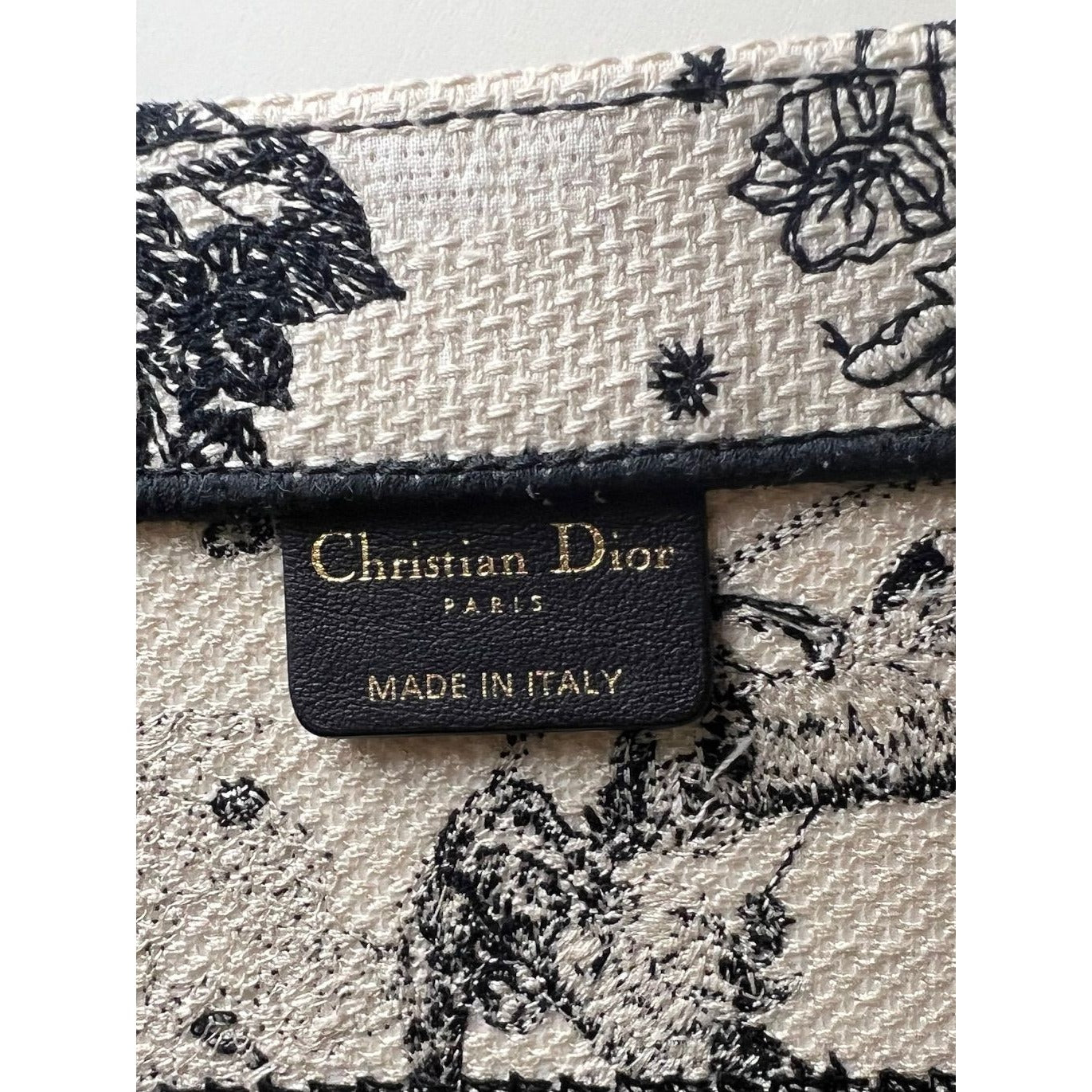 Christian Dior Book Embroidered Canvas Medium Stars and Signs Black Tote