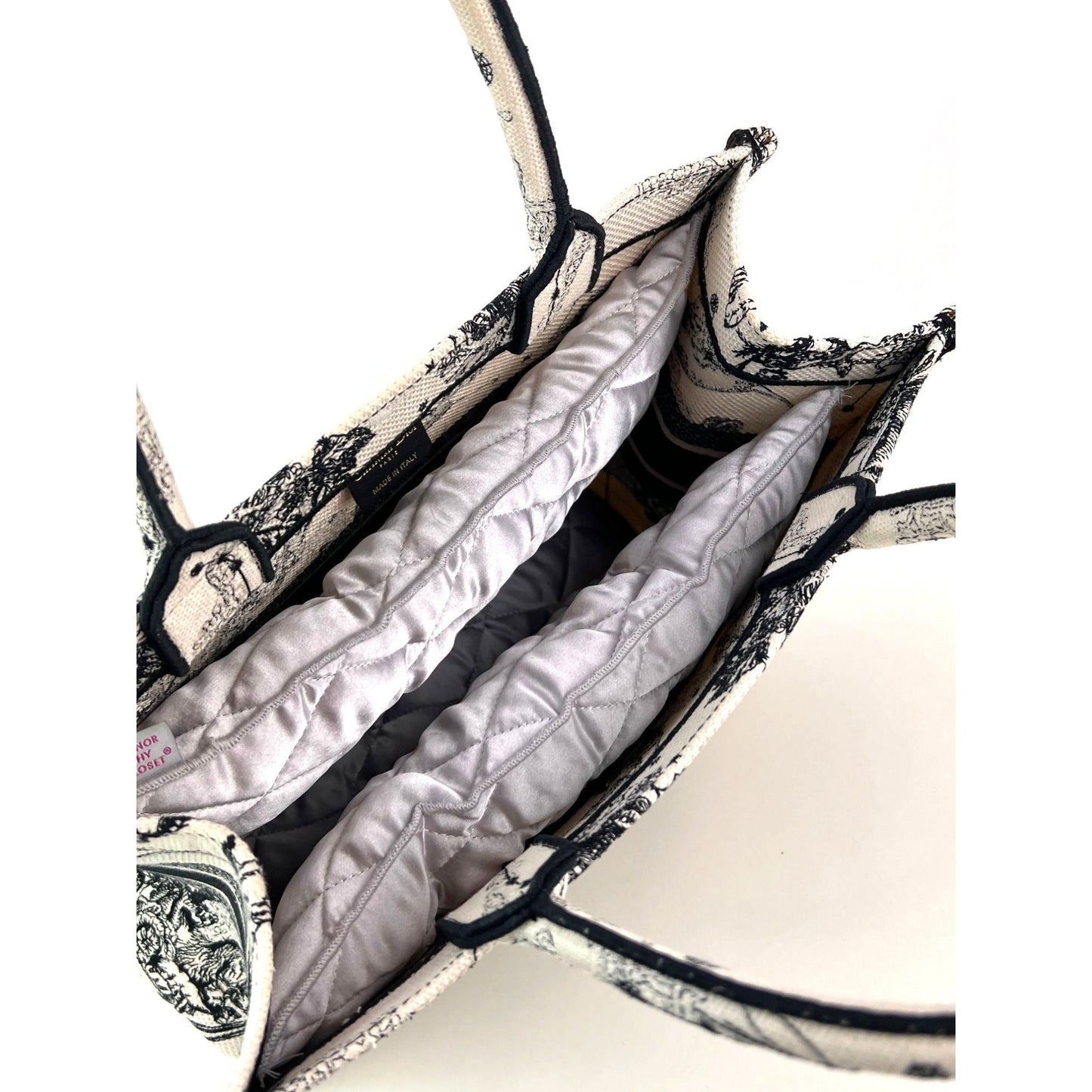 Christian Dior Book Embroidered Canvas Medium Stars and Signs Black Tote