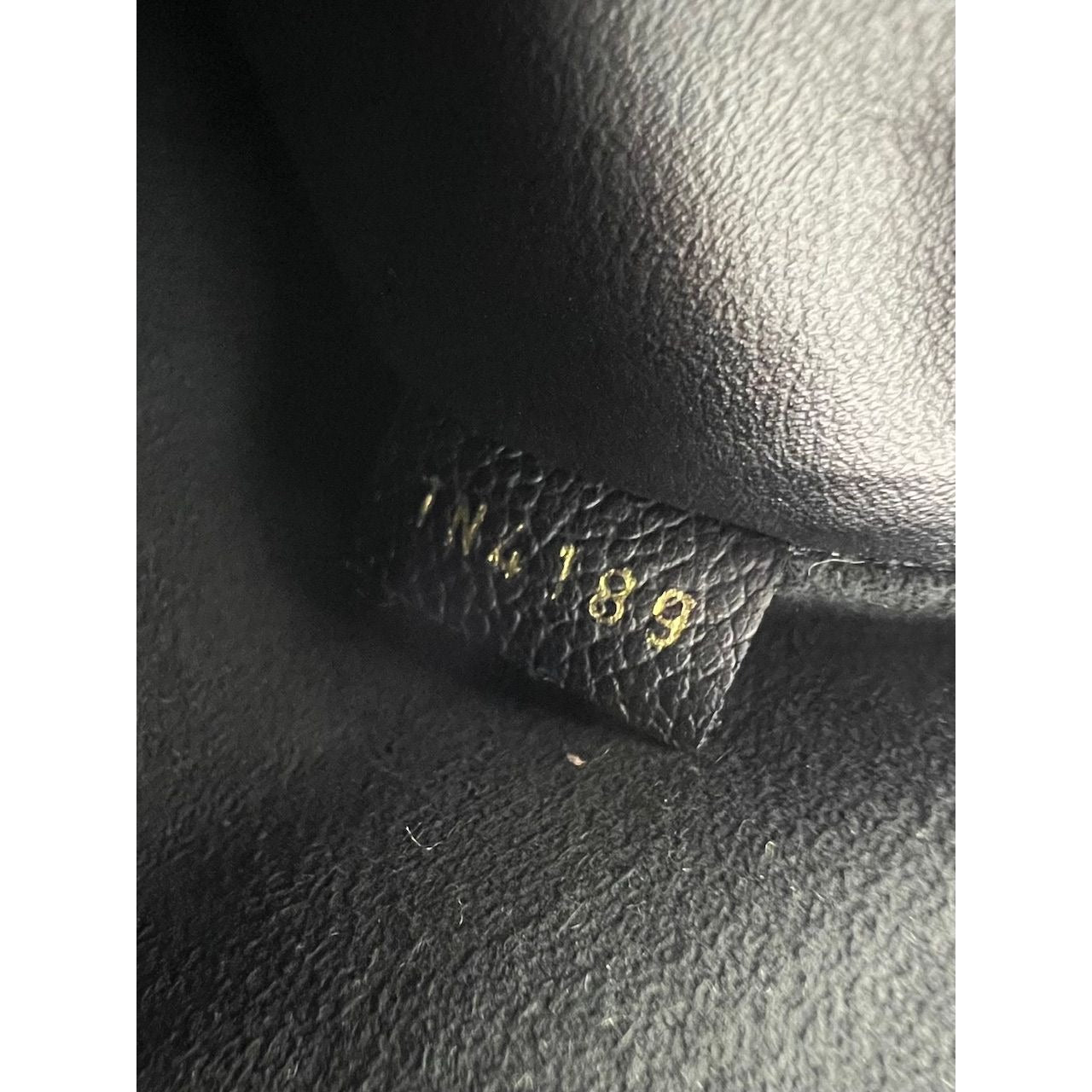 Louis Vuitton Melanie MM Black Leather Empriente Pochette Wristlet Bag