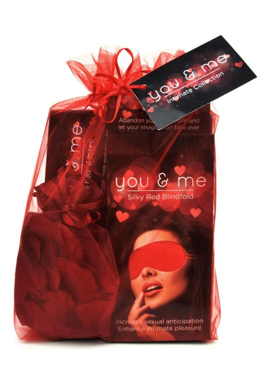 You And Me Silky Red Blindfold Gift Set Intimate Collection