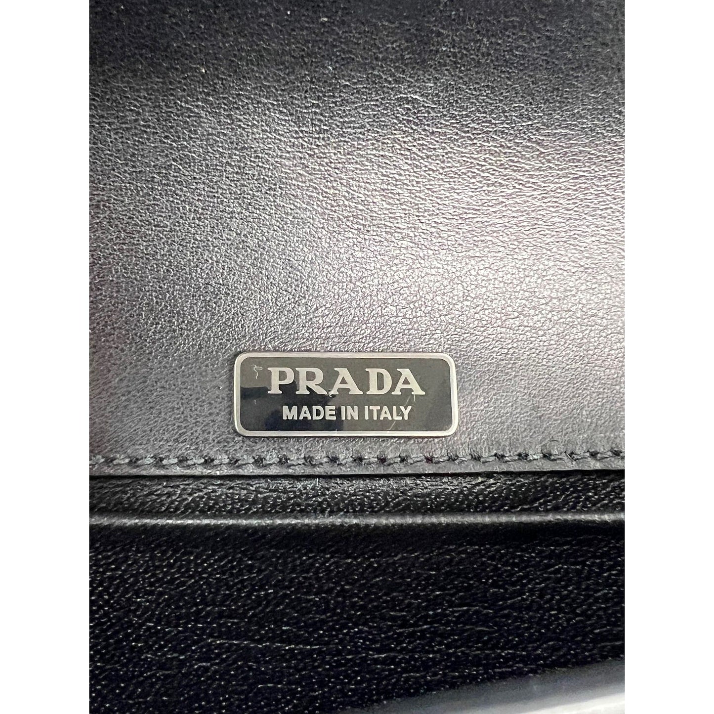 Prada City Calfskin Saffiano Studded Cahier Crossbody Clutch Bag Black