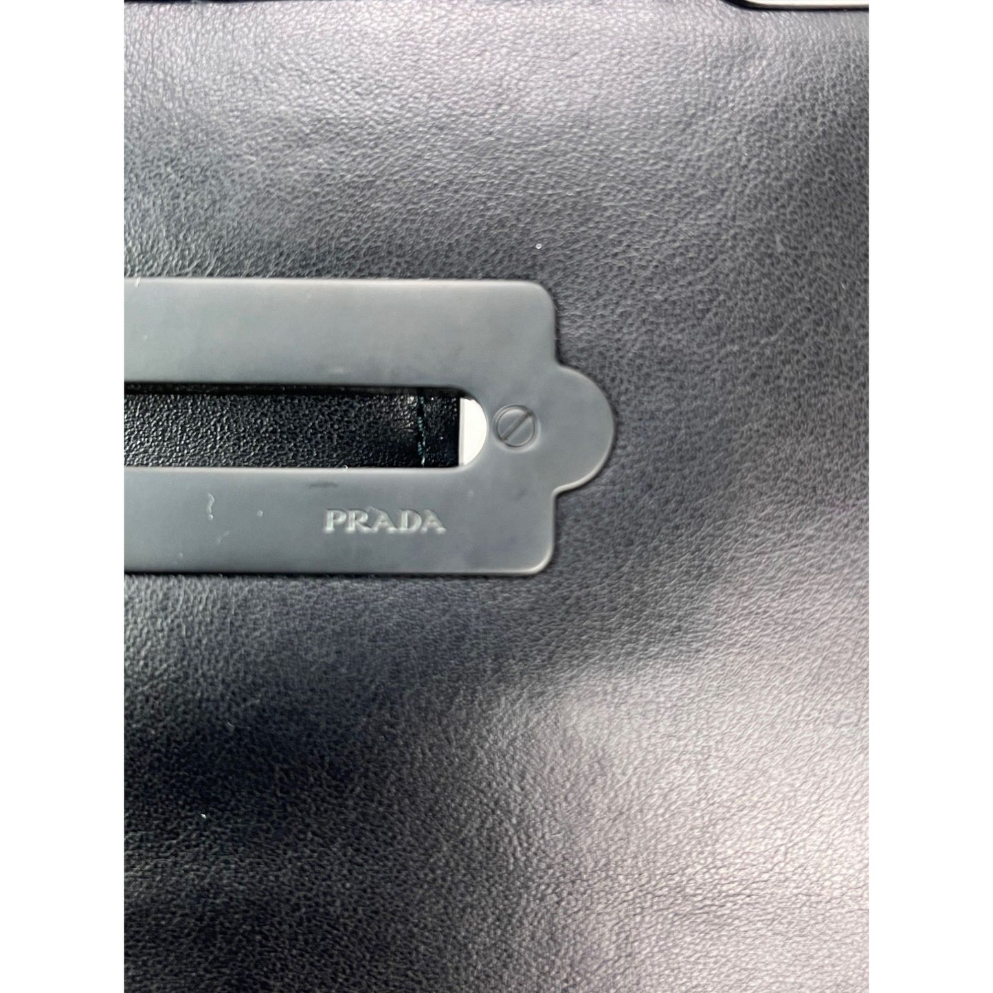 Prada City Calfskin Saffiano Studded Cahier Crossbody Clutch Bag Black